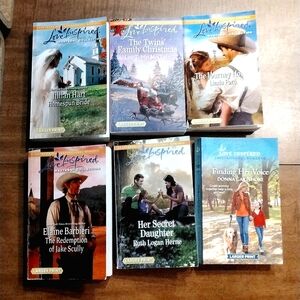 Lot of 6 Larger Print Love Inspired Romance Paperback Mixed Genre